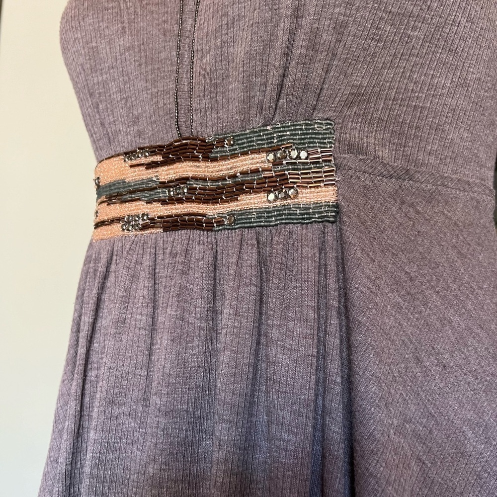 Anthropologie Deletta ribbed top with stunning beaded detail at waist small - Picture 8 of 9